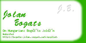 jolan bogats business card